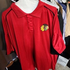 Men's black hawks polo
